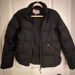 Women’s Ugg Black Puffer Down Jacket Full Zipper- Size Small